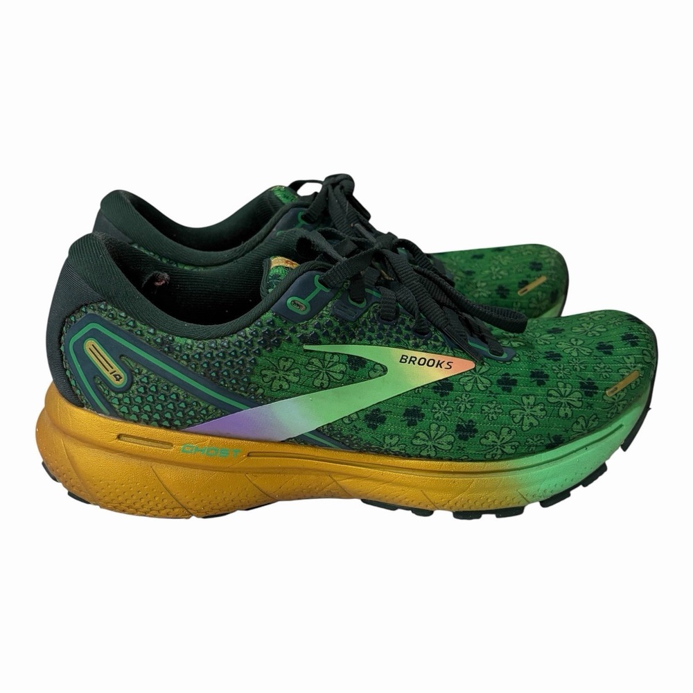 Brooks Ghost 14 RUN LUCKY Irish Running Shoes Women's Size 8 B St Patrick's Day